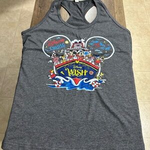 Disney Wish Gray Women's Racerback Tank - Disney Cruise Graphic